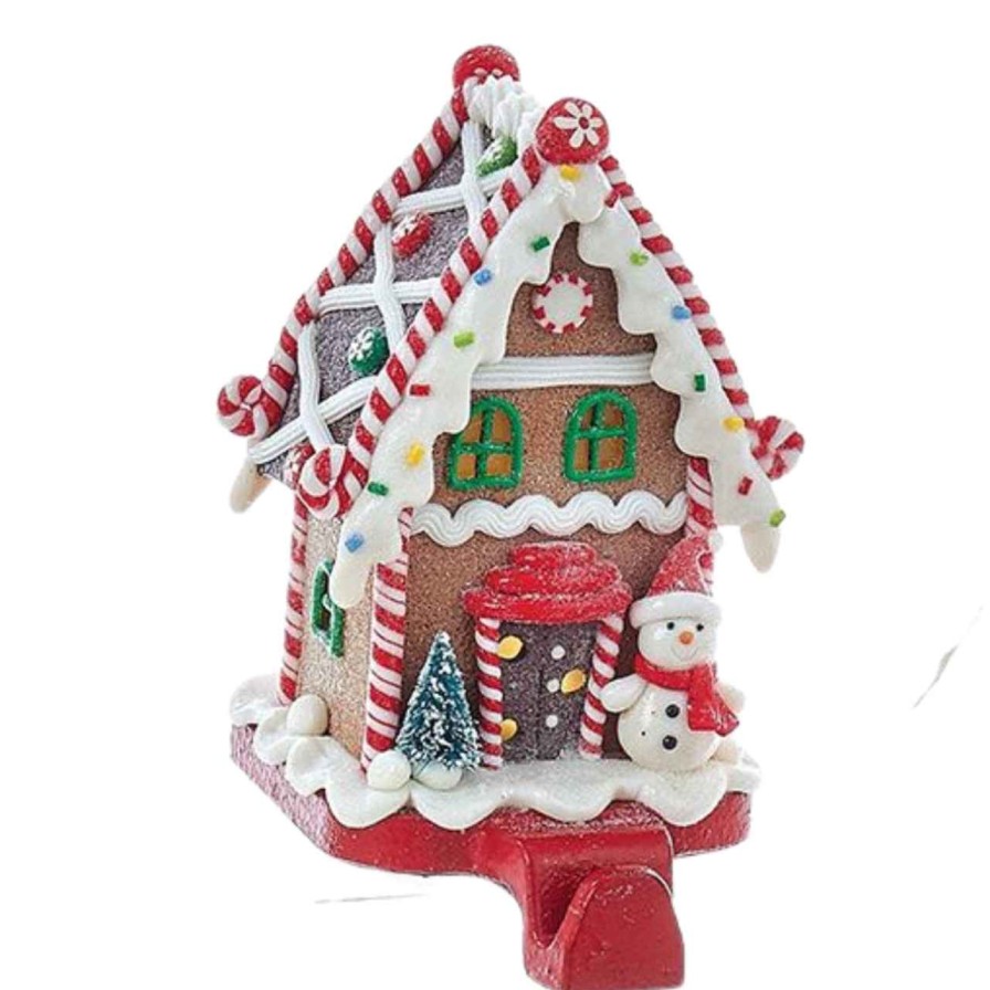 Home Decor Kurt Adler Stocking Holders | Lighted Gingerbread House Stocking Holder